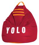 Gouchee Home Yolo Collection Bean Bag Chair for Kids and Adults, Red - Bean Bag Couch for Indoor Living Spaces - Cozy, Stylish, and Comfy Lazy Sofa Chair for Reading, Gaming, and More, X-Large