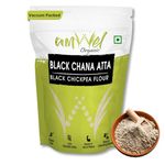 Amwel Organic Black Chickpea Flour|Kala Chana Atta|450 G X 2 Pc|Gluten Free Low Gi Diabetic Friendly Chick Pea Flour For Weight Loss And Sugar Control|High Protein Diet Food|Vaccum Packed - 900 Gm