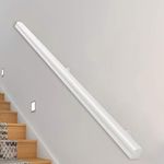 Wooden Stair Handrails, White handrails, Indoor Anti-Slip Handrails, Attic Stair Decoration, Corridor Support Rods, Wall Handrail with Installation Kit. (White, 120cm)