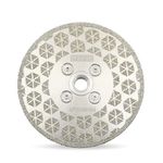 DT-DIATOOL Diamond Cutting and Grinding Disc 115mm x M14 Thread Flange Single Side Electroplated Diamond Blade for Granite Marble Natural Stone Tiles