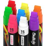 Window Markers - 15mm Jumbo - 3 in 1 Nib with 28g Ink - Pack of 8 neon chalk pens - Loved by Teachers, Kids, Artists, Businesses - Use on Chalkboard, Whiteboard, Blackboard, Glass, Bistro