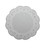 LJY 120 Pieces White Lace Round Paper Doilies Cake Packaging Pads Wedding Tableware Decoration (215mm)