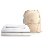 4 Pc White Queen Bed Sheets Set, 100% Egyptian Cotton Bed Sheets Queen, 1000 TC Cooling Sheets, 16 inch Deep Pocket Queen Sheet Set, Bedsheets Queen Size Set with 2 Pillowcases, Fitted & Flat Sheet