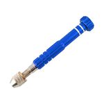 Larcele Precision Pin Vise Hand Drill, Metal Hand Twist Drill for Craft, Manual Work, Model, Resin SDZKQ-02 (Blue)