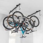 Teal Triangle G-Bike Ceiling Mounted Bike Rack, Indoor Garage Storage for up to 8 Bikes, Adjustable Cycling Hooks For Road Mountain MTB E-Bike and Kids' Bicycles, 46" X 4" X 12"