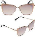 DIFF Grace Lightweight Cat Eye Sunglasses for Women UV400 Protection, Gold + Taupe Rose Mirror