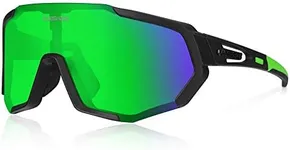 Queshark Cycling Glasses Sports Sunglasses for Men Women with 1 Polarized 2 HD Lens For MTB Running Driving Fishing Baseball