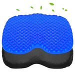 Bilbear Kayak Gel Seat Cushion Anti Slip Kayak Seat Pad Cushion Breathable Gel Seat Cushion for Long Sitting in Inflatable Kayaks,Canoe,Boat,Fishing Relief Tailbone Pressure (Blue-S)