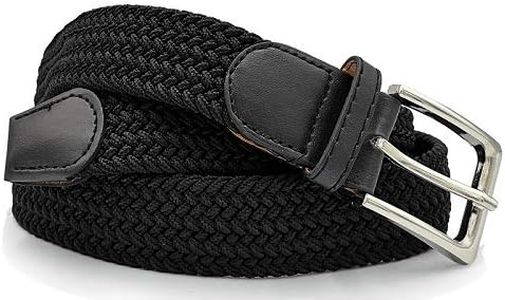 Glomy Cintura Elastica Intrecciata da Uomo, Nero, 115cm