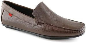 Big Boys/Mens Casual Comfortable Genuine Leather Lightweight Driving Moccasins Classic Fashion Venetian Loafer Slip On Breathable Driving Loafer Brown Soft Grainy 4