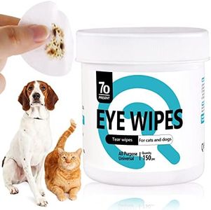 Pet Gentle Teeth Wipes, 150 Pcs Universal Cat & Dog Grooming Wipes, Natural and Safe for Removing Dirt Crust and Discharge, Hypoallergenic for Teeth, Ear, Nose