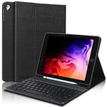 D DINGRICH Ipad 9.7 Keyboard Case For Ipad 6Th Gen(2018)Ipad 5Th Gen(2017)Ipad Air 2/Air,Ipad Pro 9.7 Inch Keyboard Case With Pencil Holder,Shockproof Tpu Cover,Detachable Bluetooth Keyboard-Black