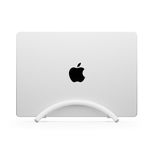 Twelve South BookArc Flex Vertical Laptop Stand – Space-Saving MacBook Stand, Adjustable Laptop Holder for Desk, Single Slot Laptop Dock for Monitor Display, Non-Slip, Upright Laptop Storage, White