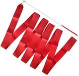 ACE SELECT Dance Ribbons with Wands 4m Rhythmic Gymnastics Ribbon Dance Streamer for Kids Baton Twirling, Girls, red