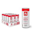 illy Cold Brew Coffee, Ready to Drink Can, Iced Coffee, No Added Sugar, Classico 250ml x 12