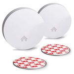 SEBSON 2x Smoke Alarm 10 Year Battery incl. Magnetic Pad, mute (10h / 10min), Lithium built-in Battery, VdS 3131, DIN EN 14604, Q-certified - Ø114x24mm