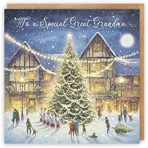Hunts England - Great Grandma Luxury Christmas Card - 'Christmas Eve' - To A Special Great Grandma - Milo's Gallery Collection - Christmas Verse Inside