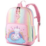 VASCHY Children's Backpack, Schoolbag Boys Kindergarten 4-6 Years Cute Lightweight Waterproof Unicorn Backpack for A4 Primary Folders Preschool with Chest Strap, Kitten, Taille unique, Casual