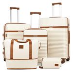 Joyway Luggage 3 Piece Luggage Sets Hardside Expandable Carry On Suitcase Set with Spinner Wheel, Lightweight Rolling Suitcase with TSA Lock (White, 5 Piece Set)