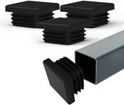 Prescott Plastics 1.5"- 1 1/2" Inch (38.1mm) Square Plastic Plug Insert, Bouchon Plastique, Black End Cap for Metal Tubing, Fence, Glide Insert for Pipe Post, Chairs and Furniture (20 Pack)