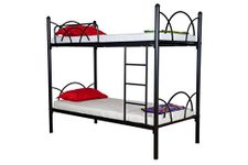 Metallika Milan Single Size Metal Bunk Bed (Mild Steel - Black,Glossy Finish) By Furniture Kraft