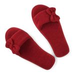 MIFUZI Women's & Girls' Flip-Flops & Fashion Slippers Home house Indoor Bedroom Carpet Soft Slipper for Girls Women Bow Design Stylish open Toe Flats (RED, 7)