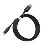 OtterBox Reinforced USB-A to USB-C Cable, Charging Cable for Smartphone and Tablet, Ultra-Rugged, Bend and Flex Tested, 3M, Black