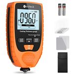 Neoteck Car Paint Coating Thickness Gauge Meter with Fe & NFe Probe and Blacklight LCD Display for Both Steel and Aluminum Base Metal Car 0-1500um Orange