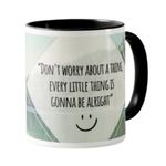 Navadey Black Ceramic Coffee Mug with Quotes for Coffee Tea Beverages | Coffee Cups for Home, Office & Gifting - Don't Worry About Little Things