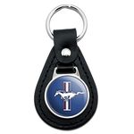 GRAPHICS & MORE Black Leather Ford Mustang Logo Keychain, Black, One Size