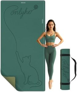 Extra Large Yoga Mat 10mm Thick, Wide & Long Non Slip Floor Mat, Tear Resistant Exercise Mat for Indoor Home Workouts, Pilates & Gym, Suitable for Men and Women(72"x35") (Deep green + Turquoise green)