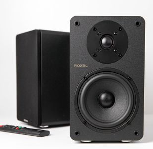 Roxel Onyx Bookshelf Speakers – Black Stereo Audio Pair