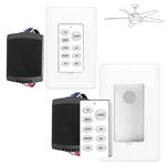 Nexete Universal Ceiling Fan Remote Control Kit,Wireless Wall Mounted Remote Control Switch & Receiver Replacement for Hunter Westinghouse Honeywell Hampton Bay (2-Pack Receiver & Scene Remote)