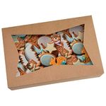 Brown Pastry Bakery Box 12x8x3inch,Large Donuts,Muffins,Cookies Boxes with PVC Window - Auto-Pop up Paper Box Nature Cardboard Take Out Container,Pack of 15