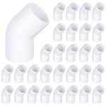 Wiikon 1/2 Inch 45 Degree Elbow UPVC Fitting, 2 Way Furniture Grade UPVC Connectors for Schedule 40 UPVC Pipe, Build Heavy Duty UPVC Furniture and Plumbing Projects (White, Pack of 10)