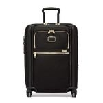 TUMI Men's Alpha Continental Dual Access 4 Wheel Carry On Suitcase, Black/Gold, One Size, Alpha 3 Continental Dual Access 4 Wheeled Carry-on