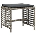 vidaXL Grey Poly Rattan Garden Stoo