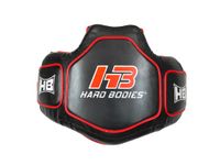 HB Hard Bodies Boxing Belly Pad Rib Shield Chest Guard MMA Body Protector Martial Arts Armour Taekwondo Training (Black/Red)