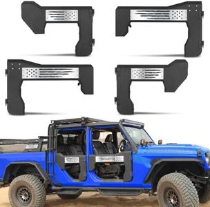 TerraRover for Jeep Door Half Door for Jeep Wrangler JL Unlimited 4-Door 2018-2026 & Gladiator JT 2020-2026 Solid Carbon Steel Jeep Doors Off Road E-Coat Textured Black Finish Tube Door for Adventure
