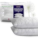 Adam Home Pillows 2 Pack Hotel Quality with Quilted Cover (2 Pillows) Filled Pillows for Stomach, Back and Side Sleeper, Down Alternative Bed Pillow-Soft Hollow-Fiber Hotel Pillows