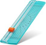 DEZIINE®1Pcs MINIPaper Cutter Portable Guillotine Paper Trimmer with Automatic Security Safeguard for Home and Office Papers Cards Labels Coupons Photos Cutting. Set of 1 Multi Colour