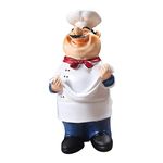 UNIVERSE LIGHTS Chef Ramen Noodles Figurines Decorative Cooking Chef Collectible Housewarming Gifts Statues for Counter Top Restaurant Cafe Tabletop Kitchen Decor-7.9Inch