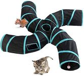 MOWOK Cat Tunnel,4 Way Large&Long Collapsible Tunnels Tube with Storage Bag,S-Shaped Maze House Play Toy for Cat Kitten Kitty Rabbit Small Animal