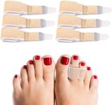 LDATY 6 PCS Hammer Toe Straighteners, Broken Toe Wraps, Hammer Toe Separators Splint, Toe Bandage, Hammer Toe Corrector, Toe Cushioned Bandages warp for Overlapping Toes, Broken Toes & Hammer Toe