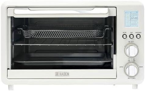 Haden Countertop 6 Slice Toaster Oven Air Fryer Combo for Kitchen, Ivory/Copper