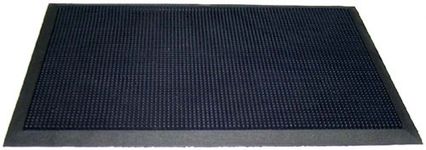 Durable Heavy Duty Rubber Fingertip Outdoor Entrance Mat 28" x 46", Black