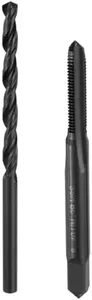 uxcell Tap & Drill Bit Set, 1pcs 8-40 UN Straight Flute Thread Taps and 1pcs 3.5mm Twist Drill Bits, Black Oxide HSS6542 Screw Tapping Threading Tools