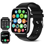 FTTMWTAG Smart Watch for Android iPhone, 1.9" Fitness Tracker with (Answer/Make Calls) IP 67 Waterproof Sport Digital Watches, Blood Pressure Heart Rate Monitor Step Counter Sleep Tracker-Black