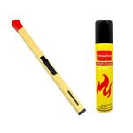 EshoppyZon Refillable Match Stick Shaped Butane Gas Lighter with 100ML Refill Bottle, Long Handle Flame Lighter for Kitchen Stove, BBQ, Candle, Camping, Smoking and Outdoor Indoor Use (Yellow)