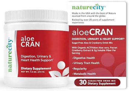 NatureCity AloeCran - Pure Aloe Vera Blend with Cranberry Powder Supplement - Sugar Free Fiber Combo Mix for Digestive and Urinary Health - Gut & Metabolic Health Support - 30 Days of Supply